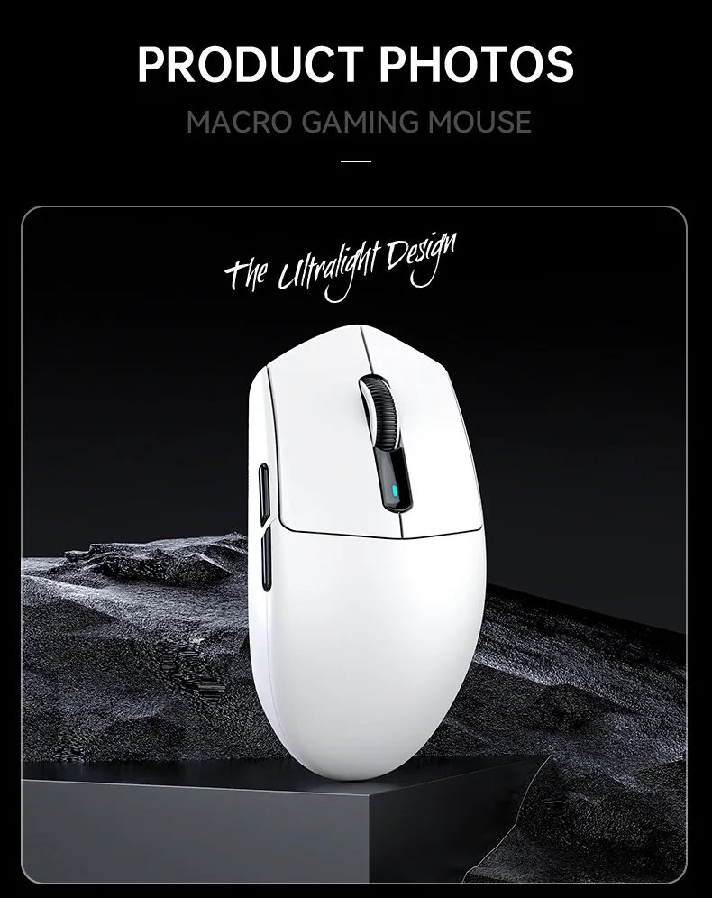 Миша Attack Shark G3 White 25000DPI PAM3311 Wireless Bluetooth, фото №9