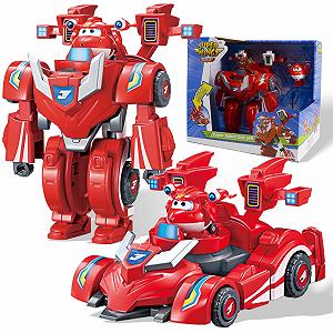 Фигурка-трансформер Super Wings Jett Super Robot Suit, 18 см, красный - Фото 1