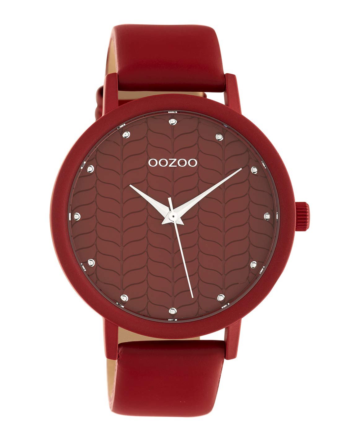 Женские часы Oozoo Color Line с кожаным ремешком, цветочный узор на циферблате, 45 мм, фото №1