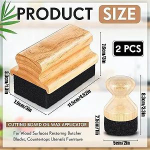 Щітка-аплікатор для олій Butcher Block 11 см x 7.9 см дерев'яна ручка 1 шт. synthetic.ua - Фото 1