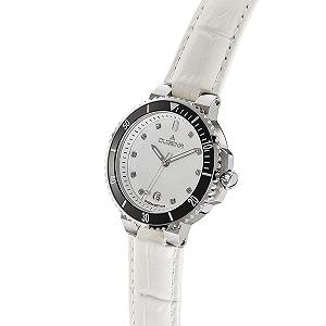 Женские часы Dugena Lady Diver Кварцевые 4461099 Белые Нержавеющая сталь Минеральное стекло Кожаный ремешок 5 Бар, Ремешок. synthetic.ua - Фото 1