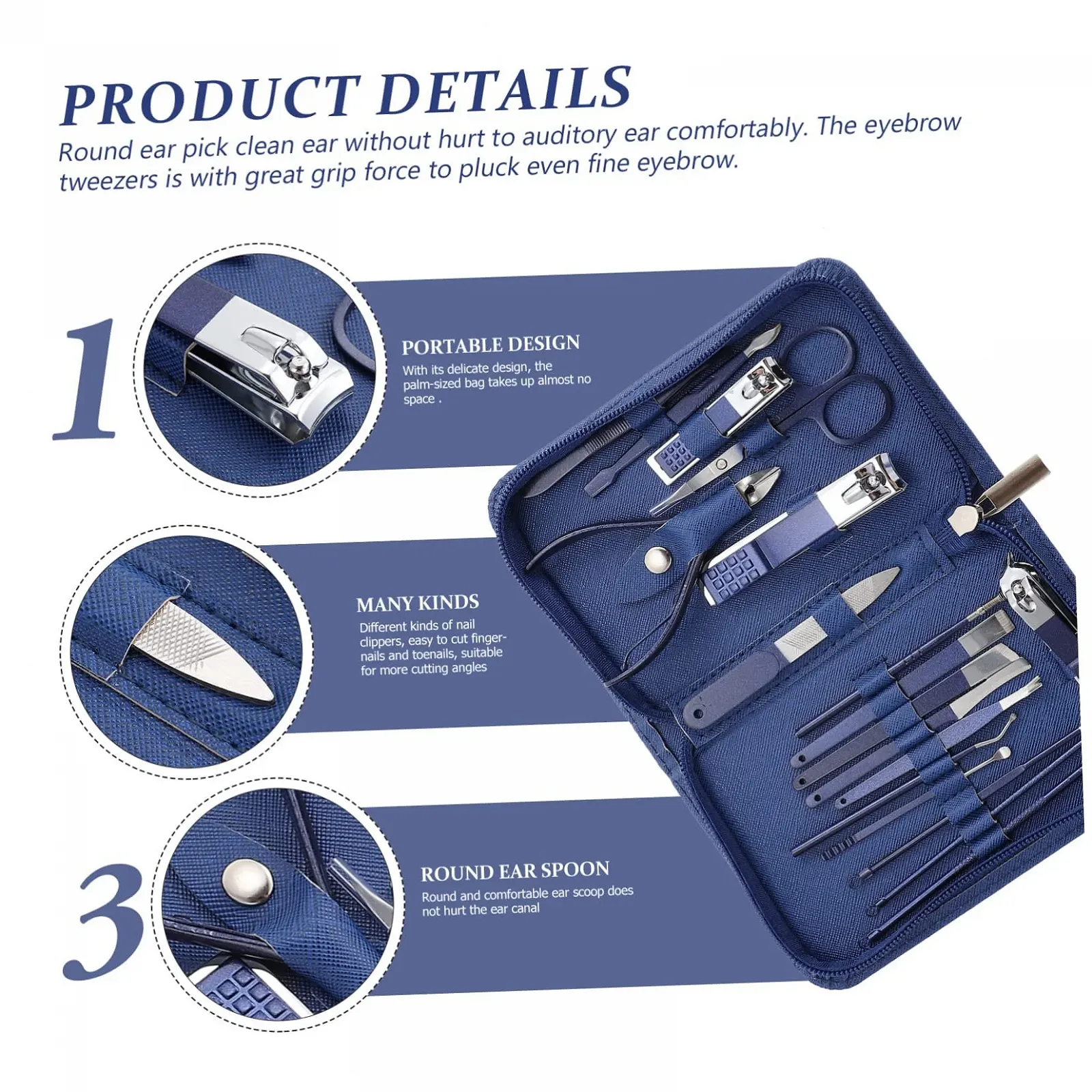 Набір для манікюру і педикюру PACKOVE Портативний багатофункціональний, фото №7