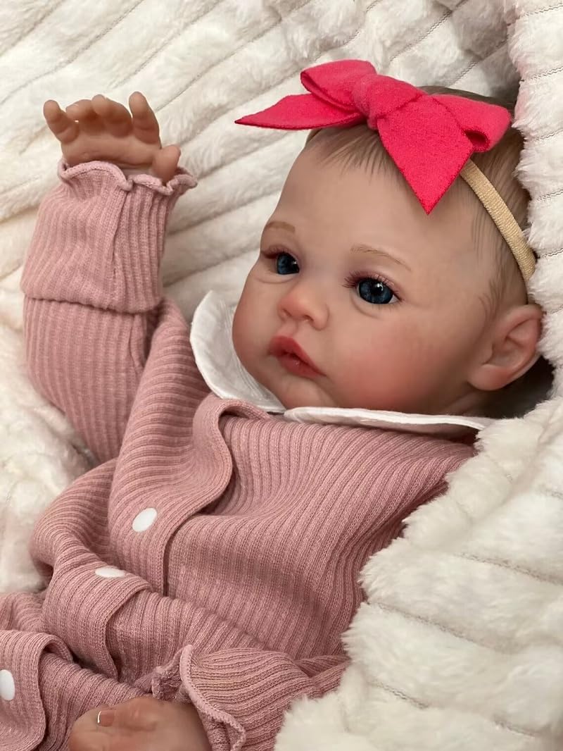 Лялька Scnbom Reborn Baby Dolls Silicone 20 дюймів 50 см дівчинка як справжня малеча (рожевий), фото №4