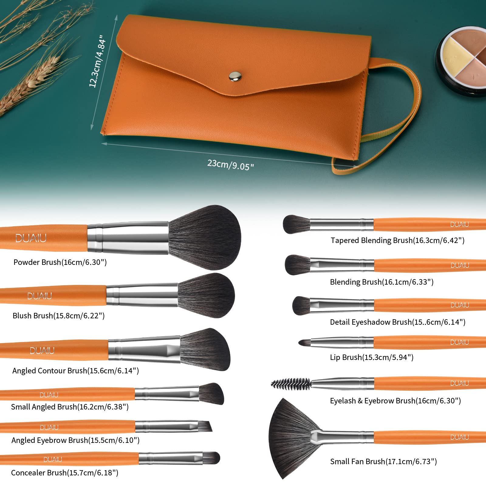 Набір пензлів DUAIU Make Up Brush Set 12 шт, професійний, з сумкою, для тіней, губ, рум'ян, фото №2