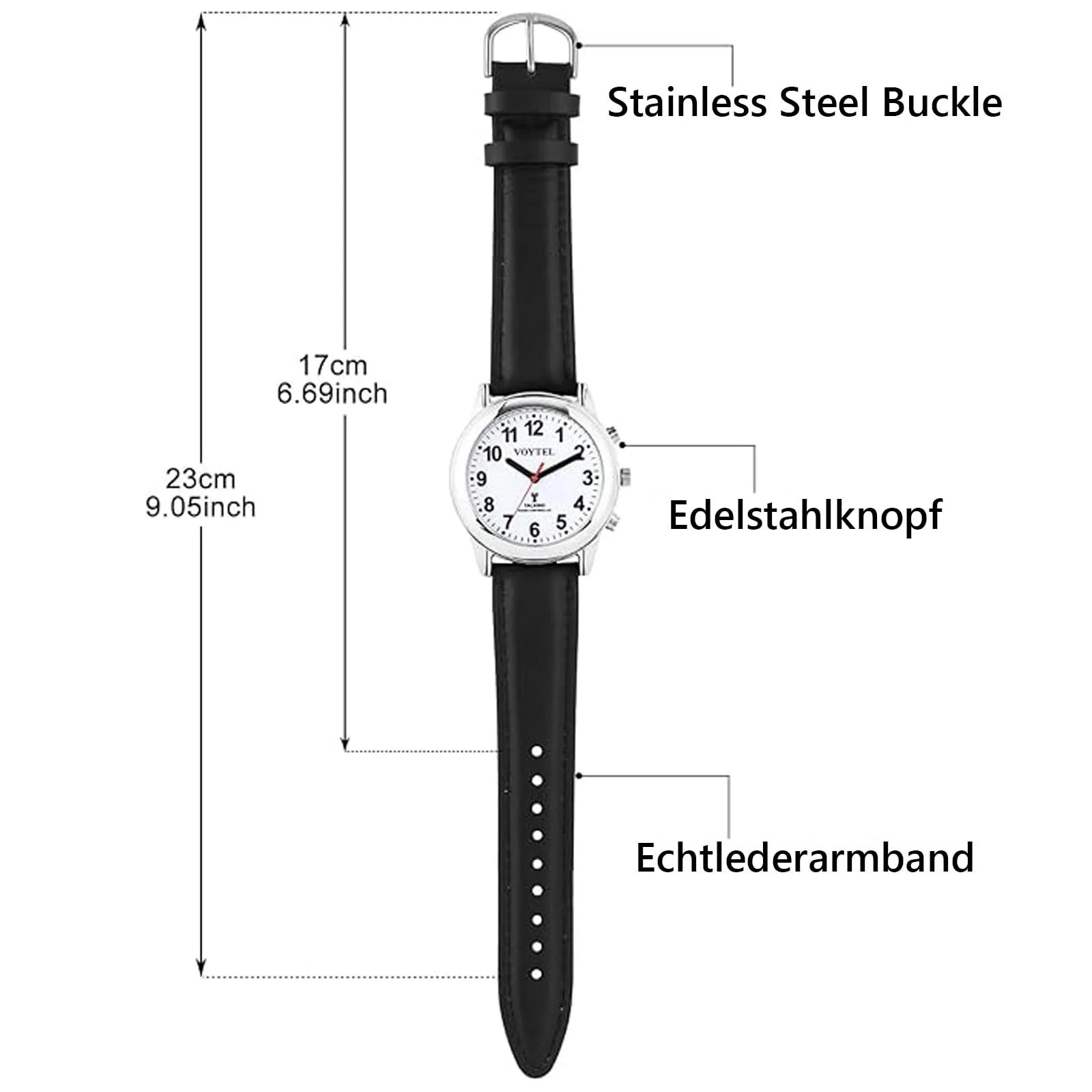 Годинник для чоловіків з голосовим сповіщенням MAUJOY I Індикація дати та часу, фото №3