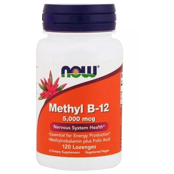 Метилкобаламин NOW Foods Methyl B-12 5000 mcg 120 Lozenges NF0493, фото №1