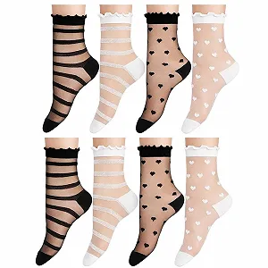Шкарпетки з рюшами (8 пар, 4 моделі) Жіночі Універсальний розмір - Фото 1