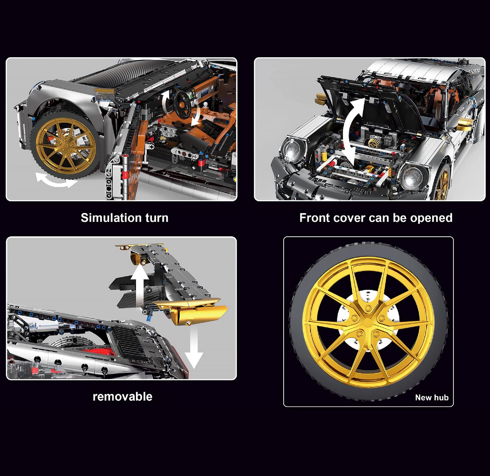 Набір Technik Sports Car Kit TGL-T5037 5588 Частин 1:6 з 5 Моторами Велика Технологічна Автівка з Пультом Керування для Дорослих, фото №4