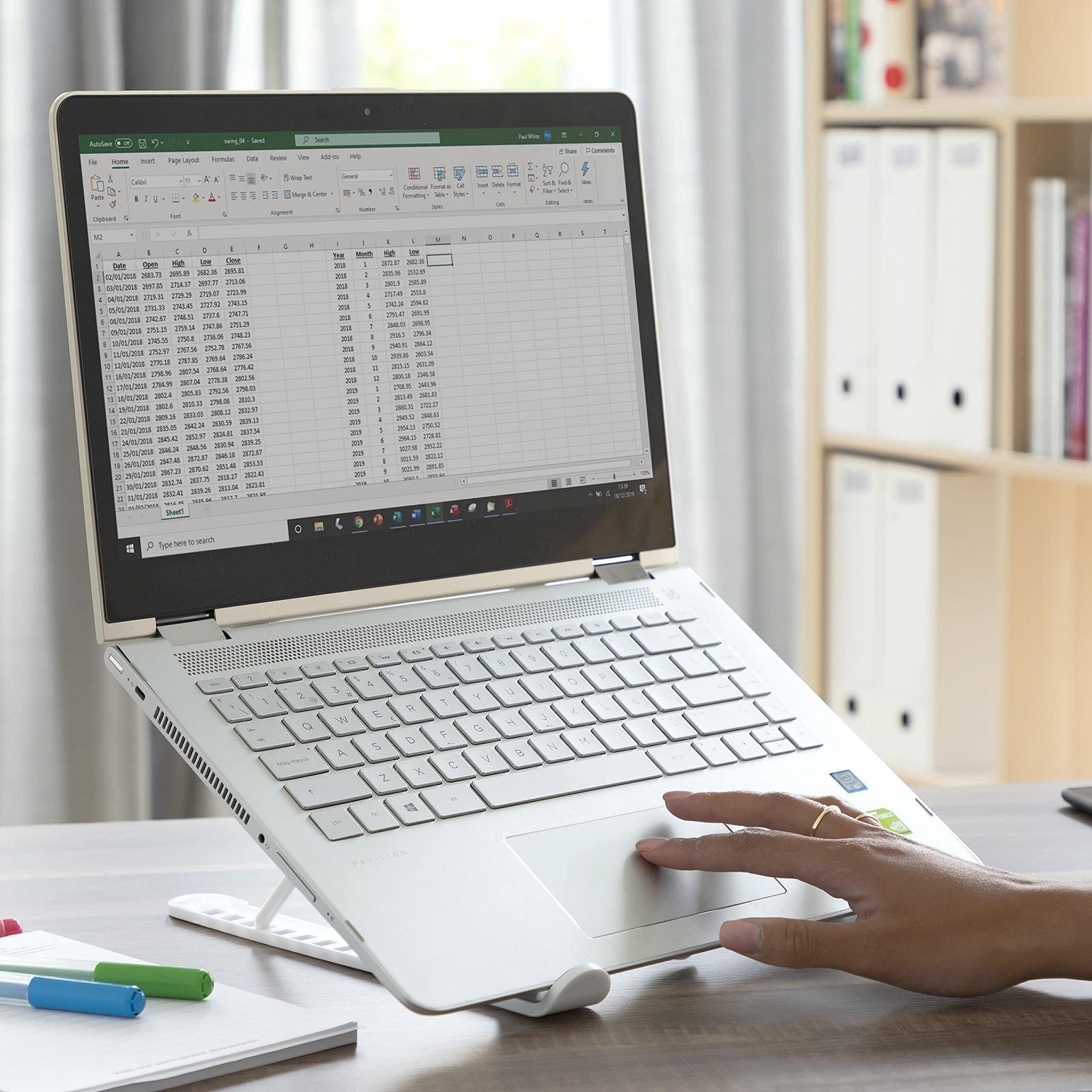 Подставка для ноутбука InnovaGoods Flappot, складная и регулируемая, белая, фото №5