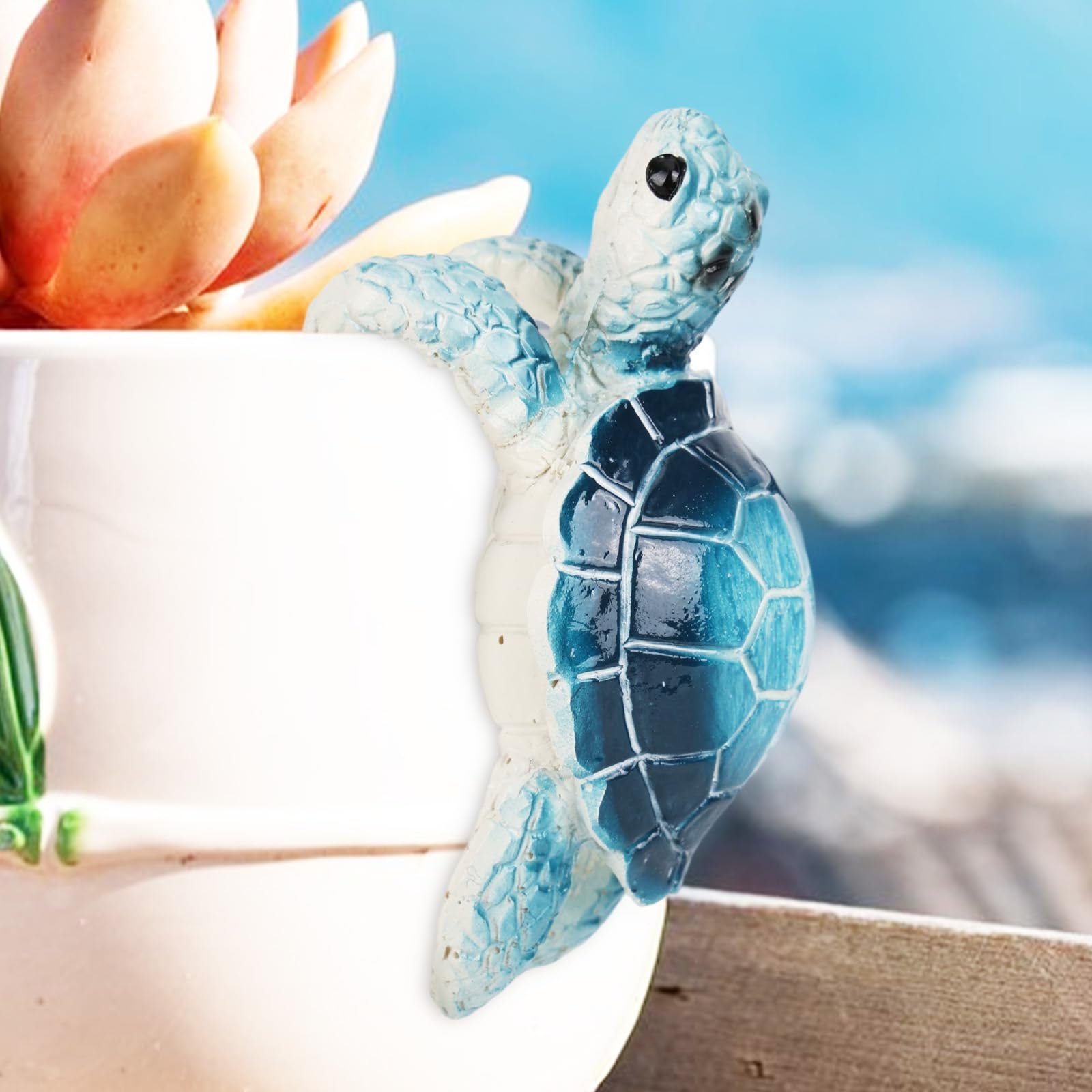 Фігурка-тримач для квіткового горщика Черепаха полірезина Синій, фото №6 Фігурка-тримач для квіткового горщика Черепаха полірезина Синій, фото №6
