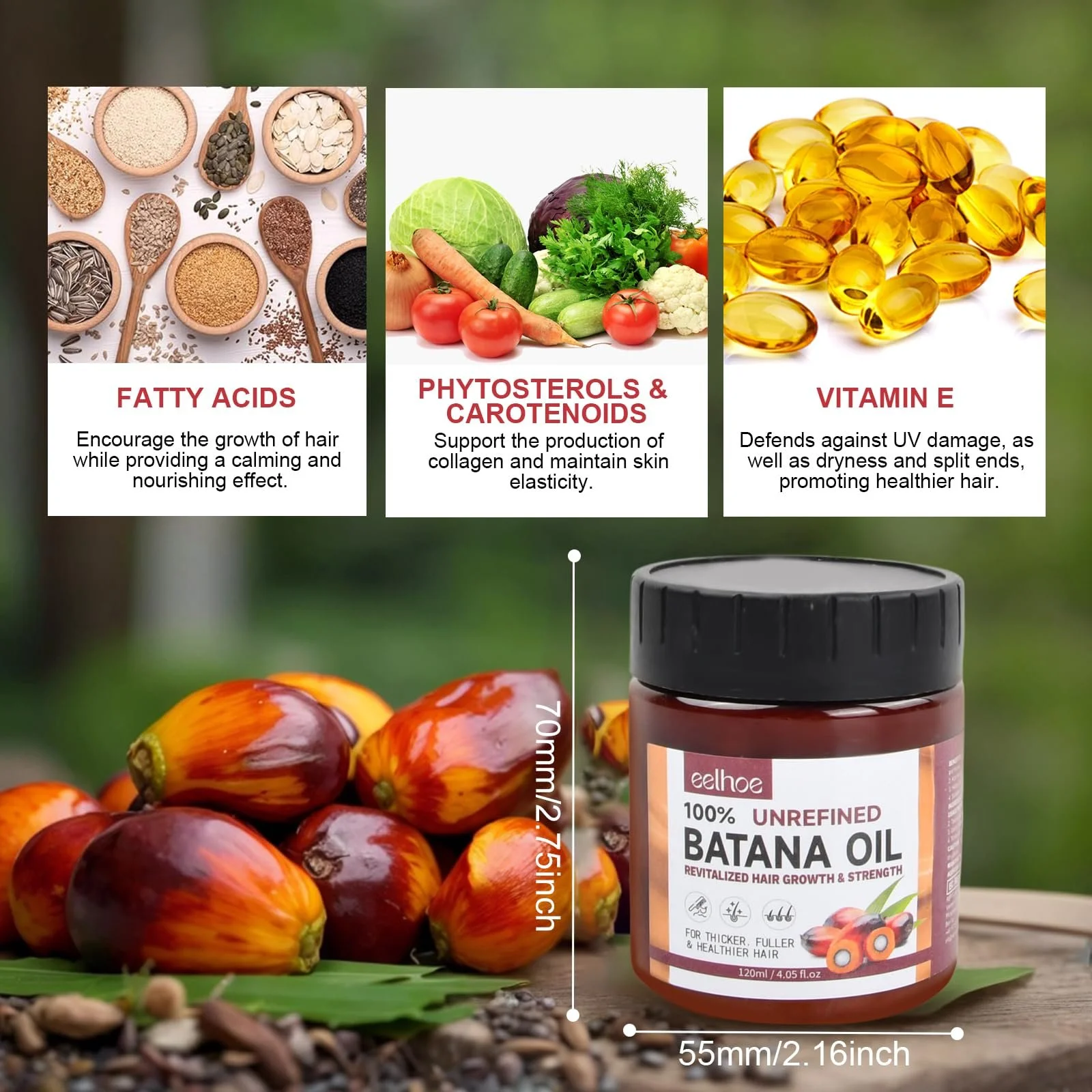 Органічна олія Батани для росту волосся 120 мл, фото №2