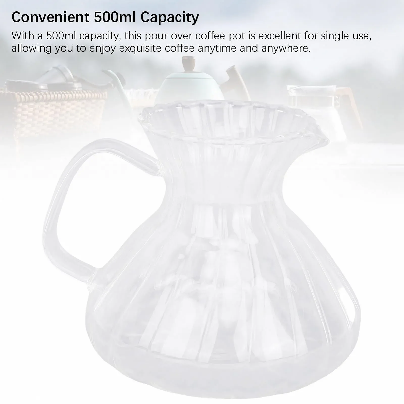 Сервер для кофе стеклянный Haofy 500 мл, прозрачный, фото №9