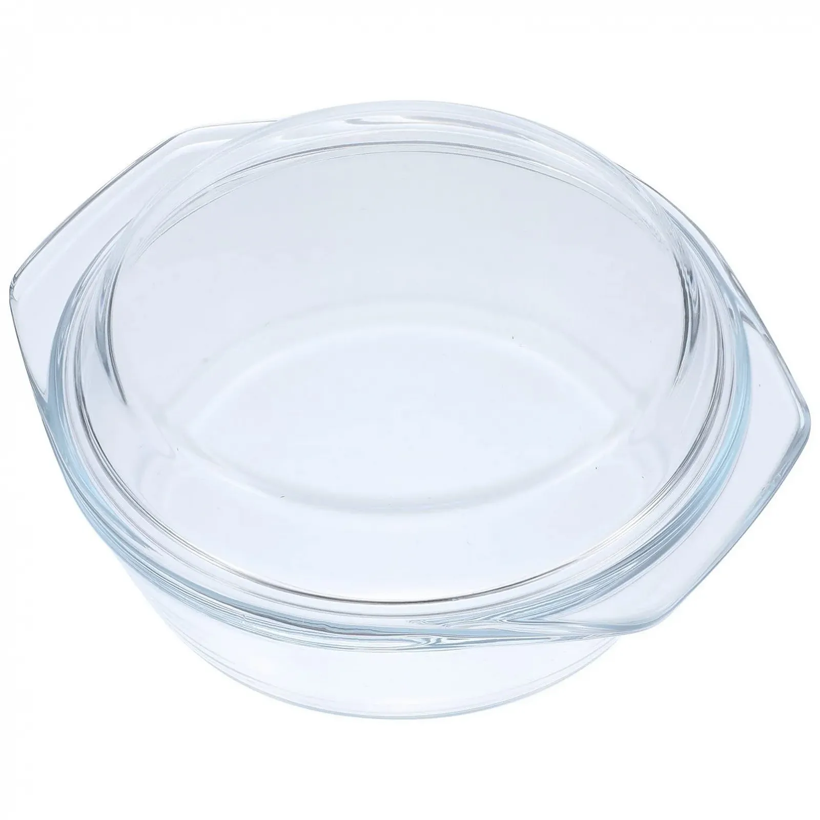 Форма для запікання Healifty кругла скляна з кришкою термостійка для мікрохвильової печі та духовки, фото №1 Форма для запікання Healifty кругла скляна з кришкою термостійка для мікрохвильової печі та духовки, фото №1