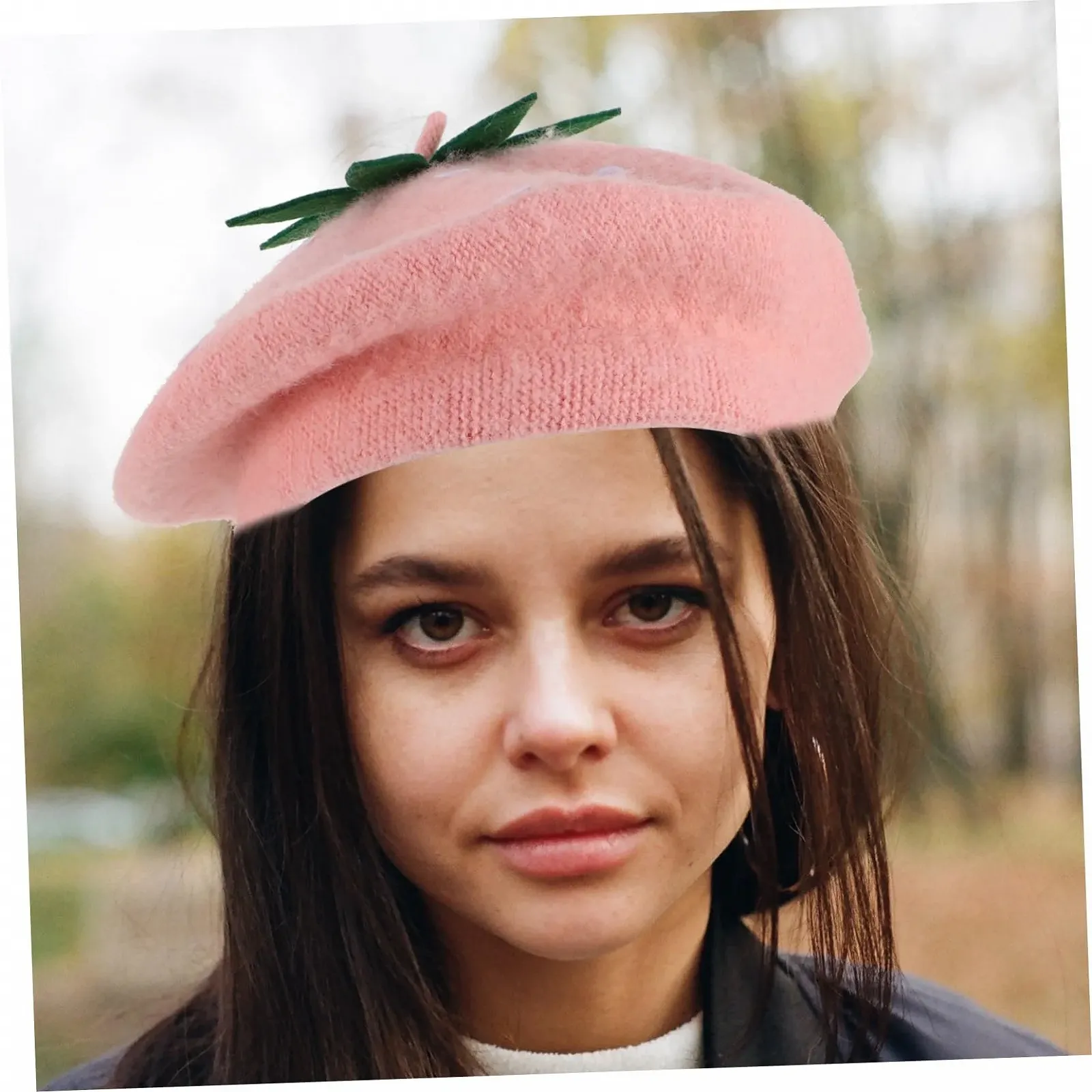 Берет для девочек, детский, милый, шерстяной, с кроличьими ушками, фото №4 Берет для девочек, детский, милый, шерстяной, с кроличьими ушками, фото №4