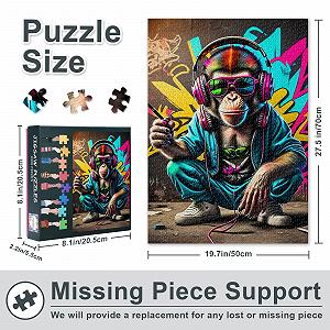 Пазл DJ Monkey with Headphones and Sunglasses 1000 елементів 50 x 70 cm synthetic.ua - Фото 1