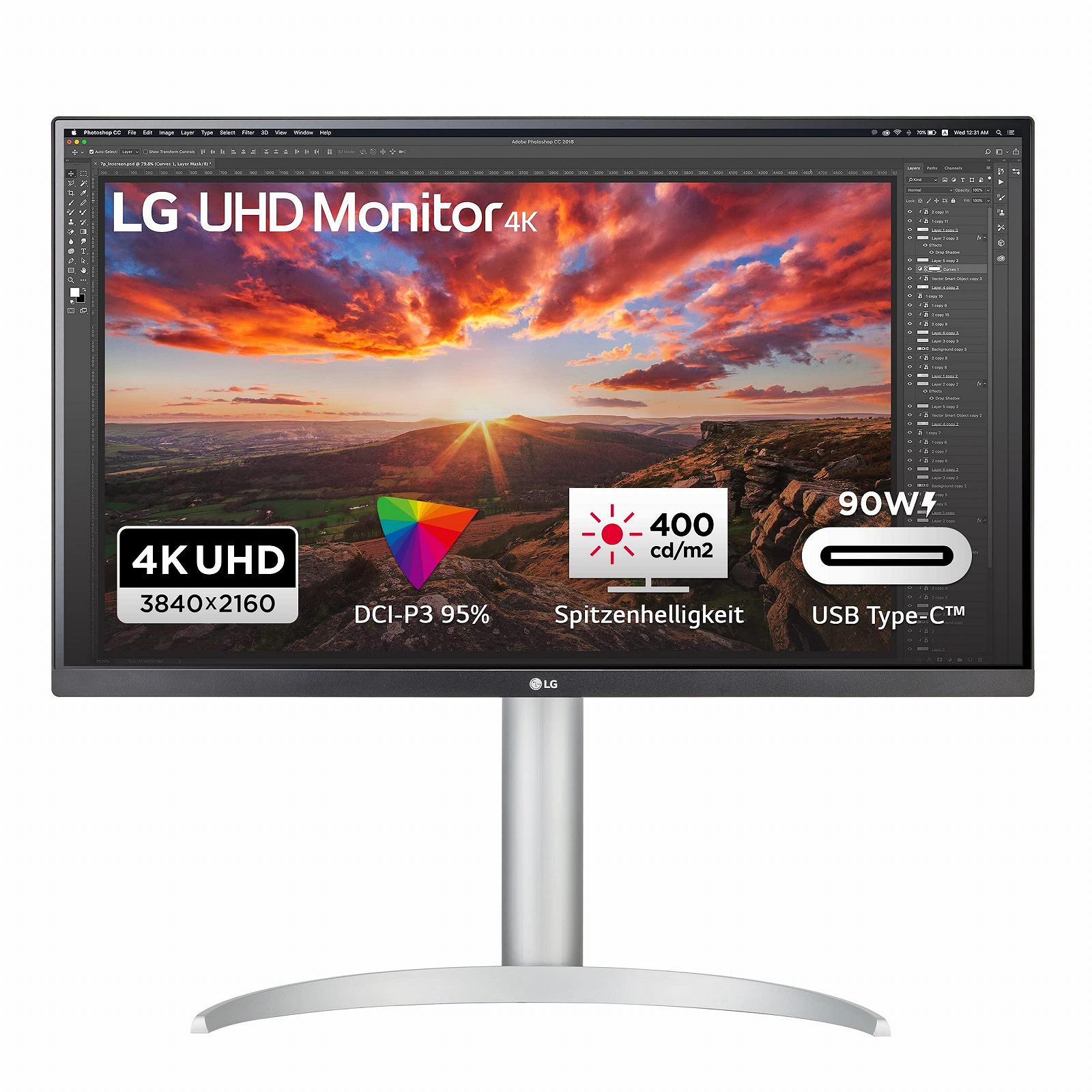 Монитор LG Electronics 27UP85NP-W 4K UHD 27 дюймов IPS с DCI-P3 95% и 5мс GtG - Бело-черный, фото №1