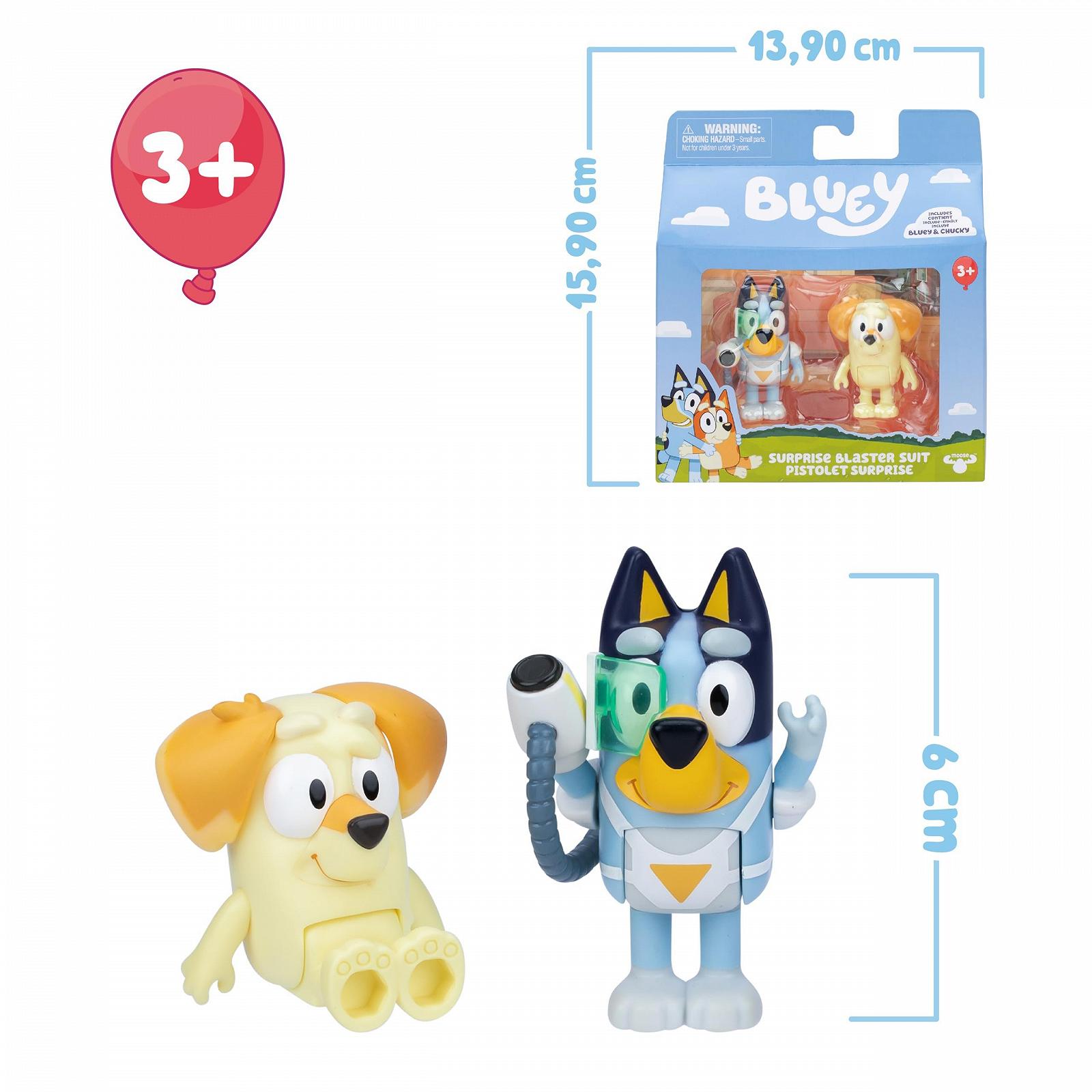 Фігурки Bluey, Набір з 2 сюрприз-бластерів, Рухомі фігурки, Друзі, Готові до пригод, Дитячі серійні ляльки, Ексклюзивна іграшка, фото №2