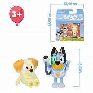Фігурки Bluey, Набір з 2 сюрприз-бластерів, Рухомі фігурки, Друзі, Готові до пригод, Дитячі серійні ляльки, Ексклюзивна іграшка synthetic.ua - Фото 1