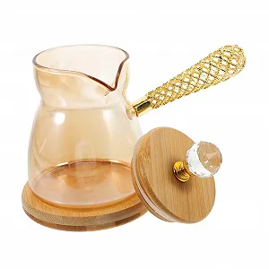 Кавник скляний Ipetboom Жаростійкий з довгою ергономічною ручкою, ручної роботи, універсальний - Фото 1