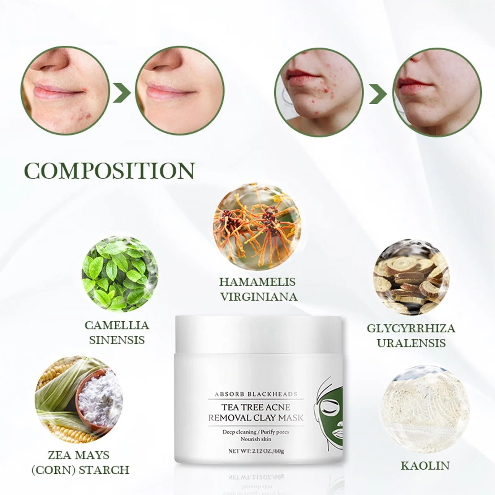 Маска Зеленый Чай глиняная 50 г, Очищение, Увлажнение, фото №4