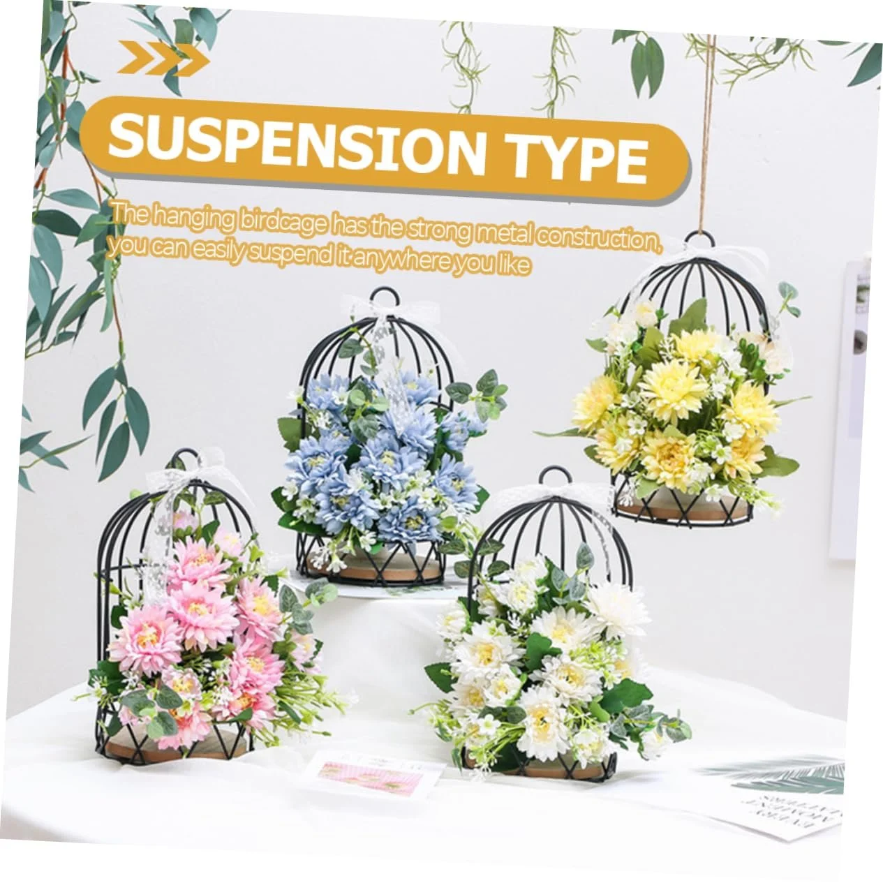 Настінна полиця VICASKY У формі пташиної клітки Метал, фото №6