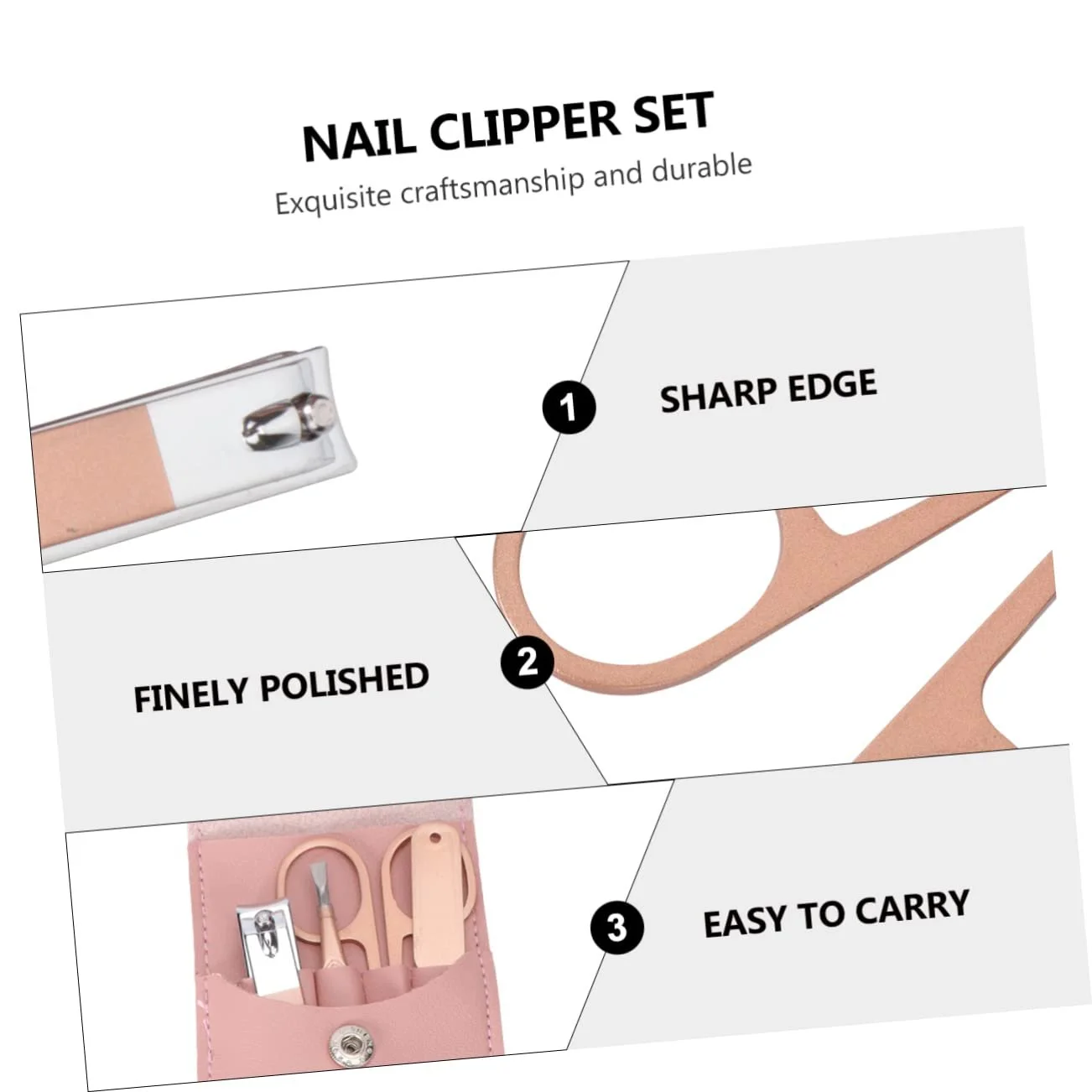 Набір для догляду за нігтями OATIPHO, рожеве золото, фото №8 Набір для догляду за нігтями OATIPHO, рожеве золото, фото №8