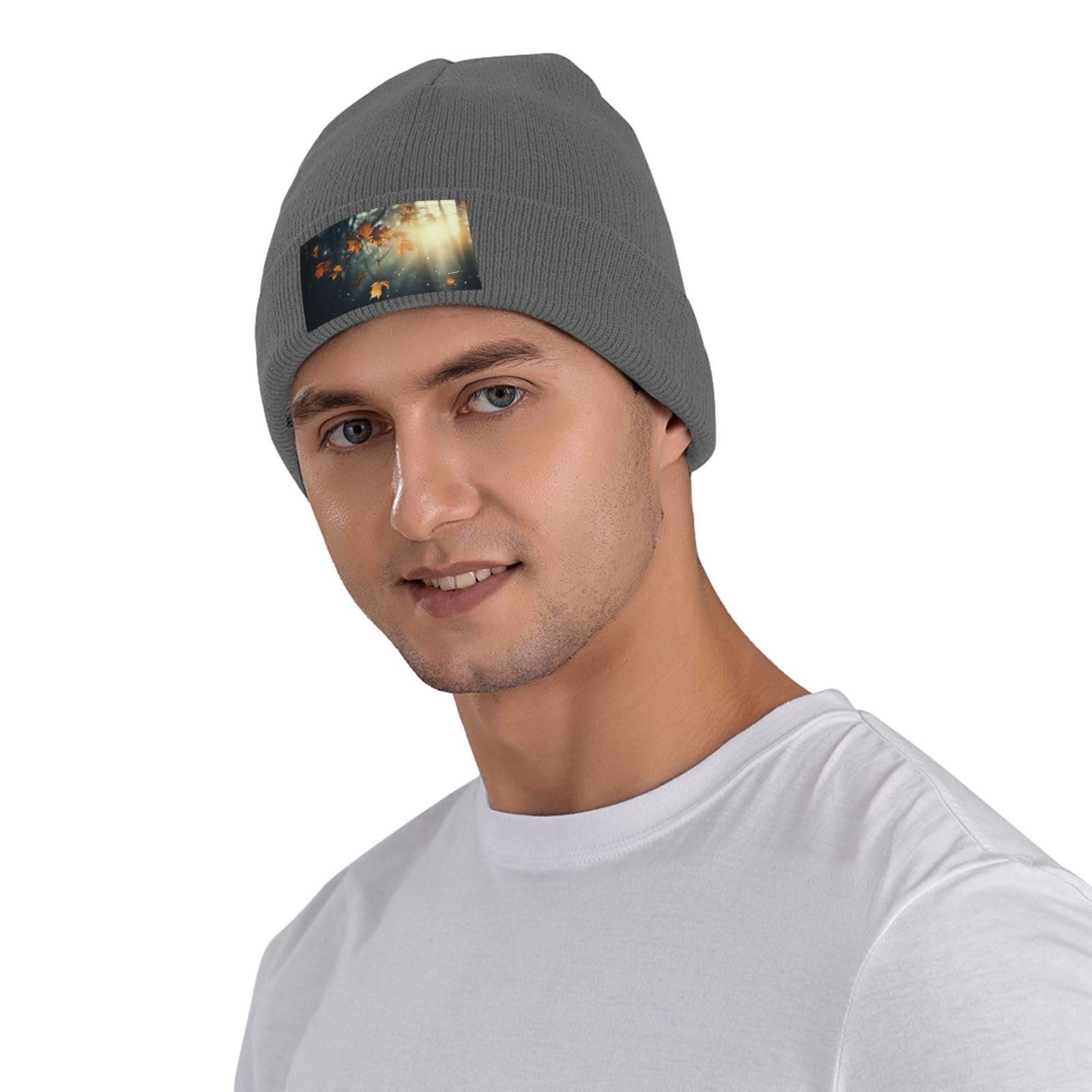 Шапка-біні Autumn Leaves Flying для жінок, зимова тепла в'язана, фото №5