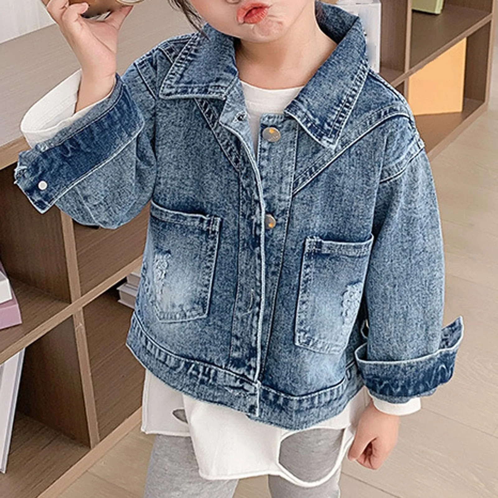 Джинсова куртка Generisch Для дівчат, фото №2