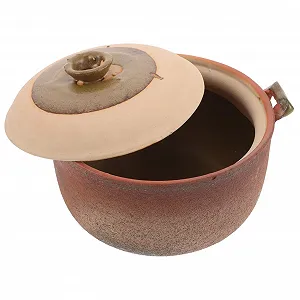 Кастрюля глиняная 2,5 л с ручкой для тушения - Фото 1
