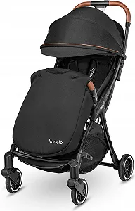 Прогулянкова коляска Lionelo Julie One / Книжка / 6.6 кг / до 22 кг / PU колеса / Амортизація / Чорна synthetic.ua - Фото 1