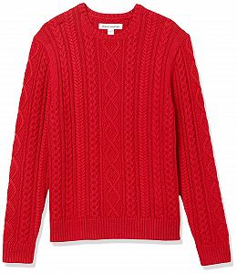 Джемпер Amazon Essentials чоловічий 100% бавовна, кабельна в'язка, з довгими рукавами та круглим вирізом - Фото 1