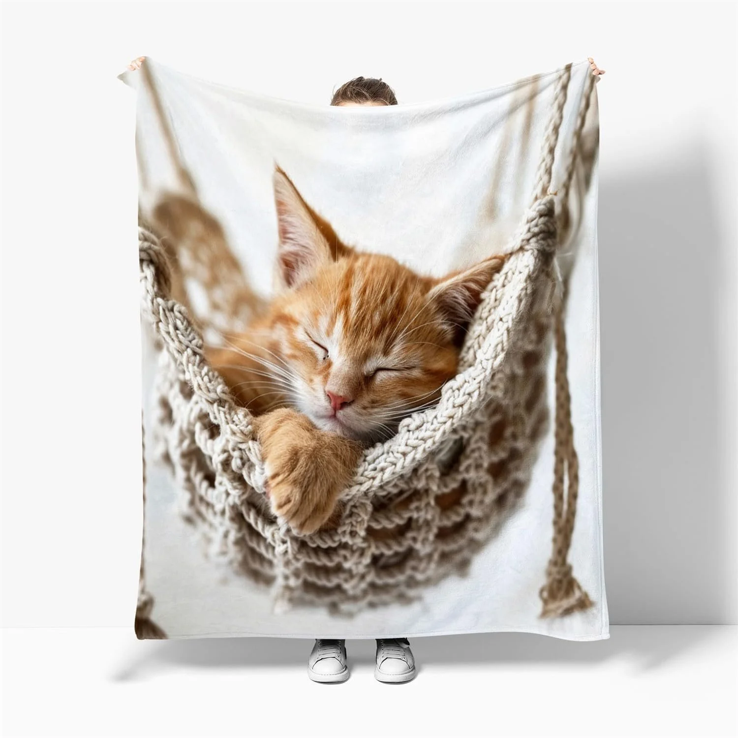 Флісова Покривало Тварини Сплячий кіт 130x150 см, фото №5 Флісова Покривало Тварини Сплячий кіт 130x150 см, фото №5