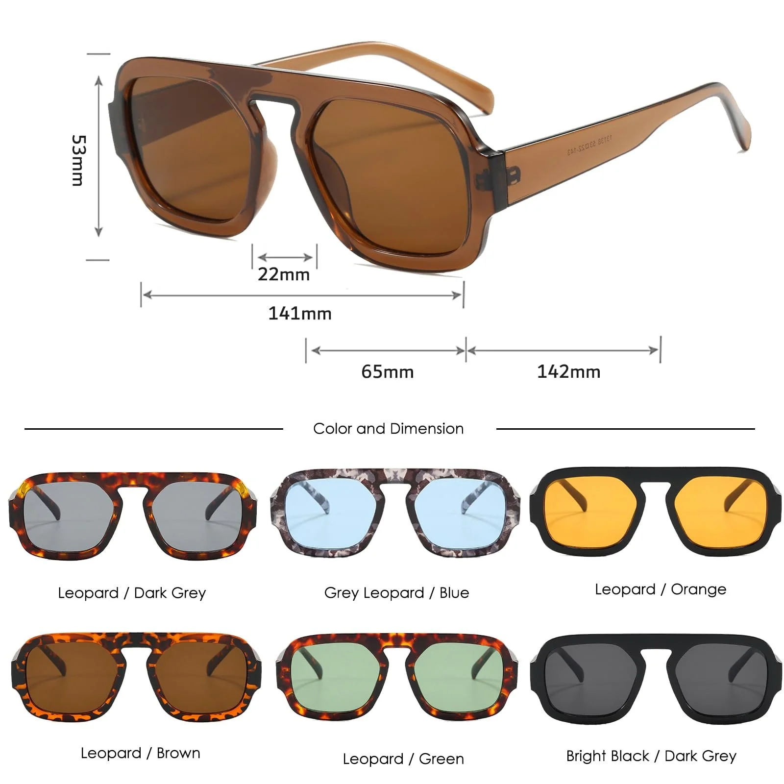 Сонцезахисні окуляри Авіатори Квадратні Long Keeper Ретро Квадратні Авіатори для Жінок та Чоловіків з UV400 Захистом, фото №3