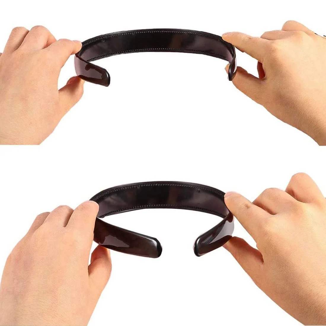 Обруч пластиковий для волосся 10 мм, чорний, 20 штук, фото №2 Обруч пластиковий для волосся 10 мм, чорний, 20 штук, фото №2