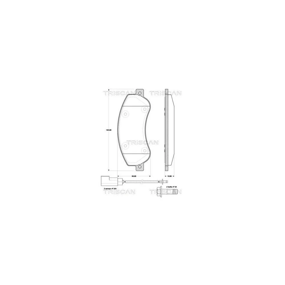 Комплект тормозных колодок, дисковый тормоз TRISCAN 8110 16019 для FORD передняя ось, фото №1 Комплект тормозных колодок, дисковый тормоз TRISCAN 8110 16019 для FORD передняя ось, фото №1