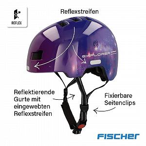Шлем Велосипедный FISCHER BMX Детский, с интегрированным LED задним фонарем synthetic.ua - Фото 1