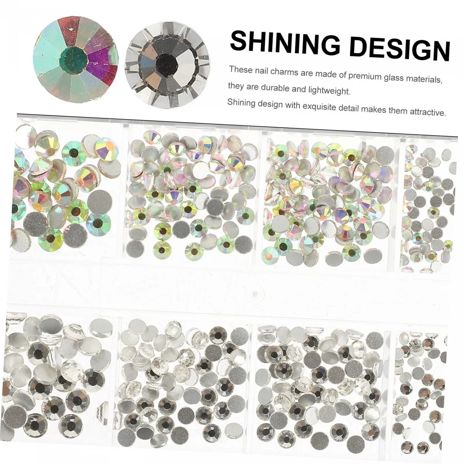 Набір для нігтів Healeved, наклейки з кристалами, дорогоцінне каміння, фото №4