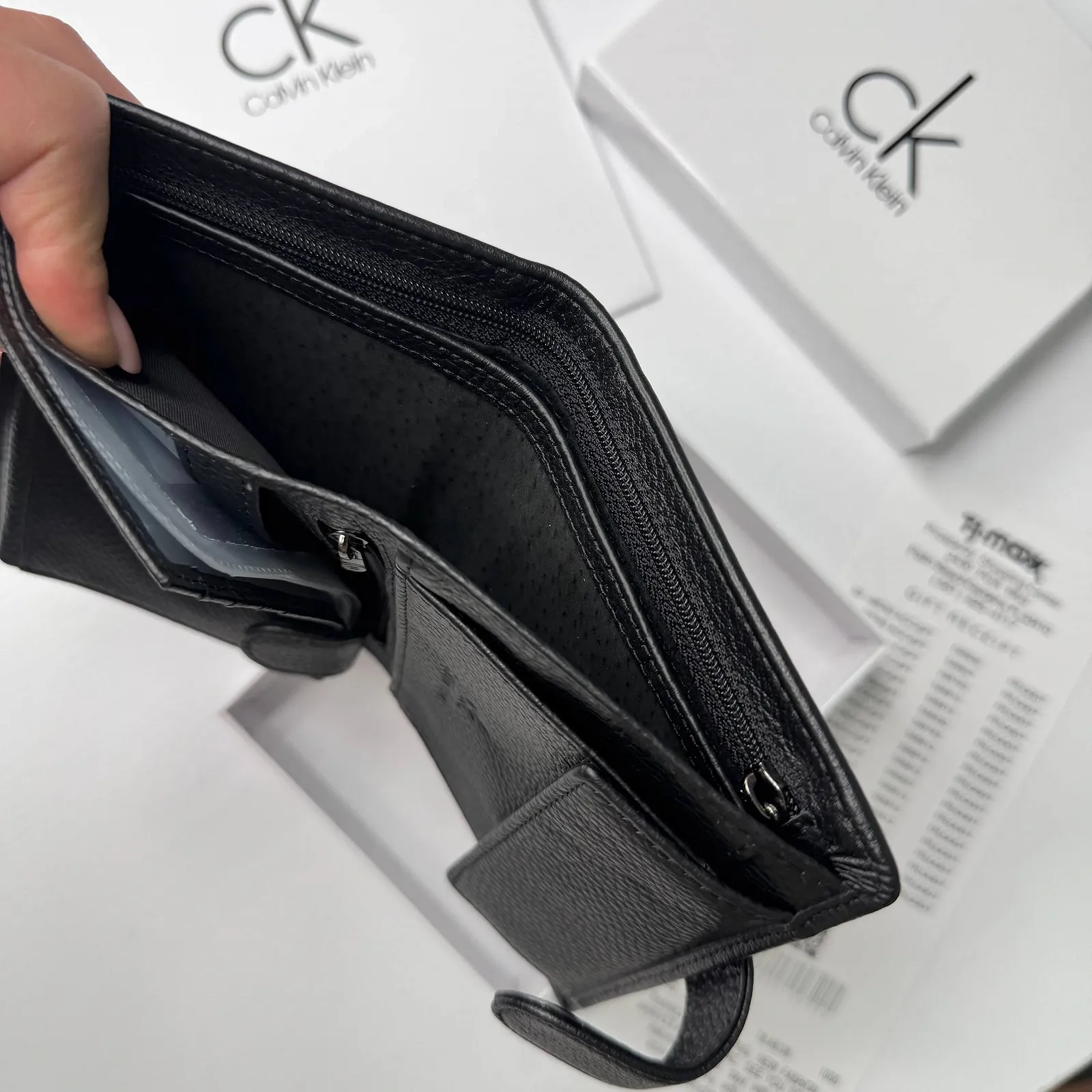 Мужской портмоне кожаный вертикальный на кнопке Calvin Klein, фото №8