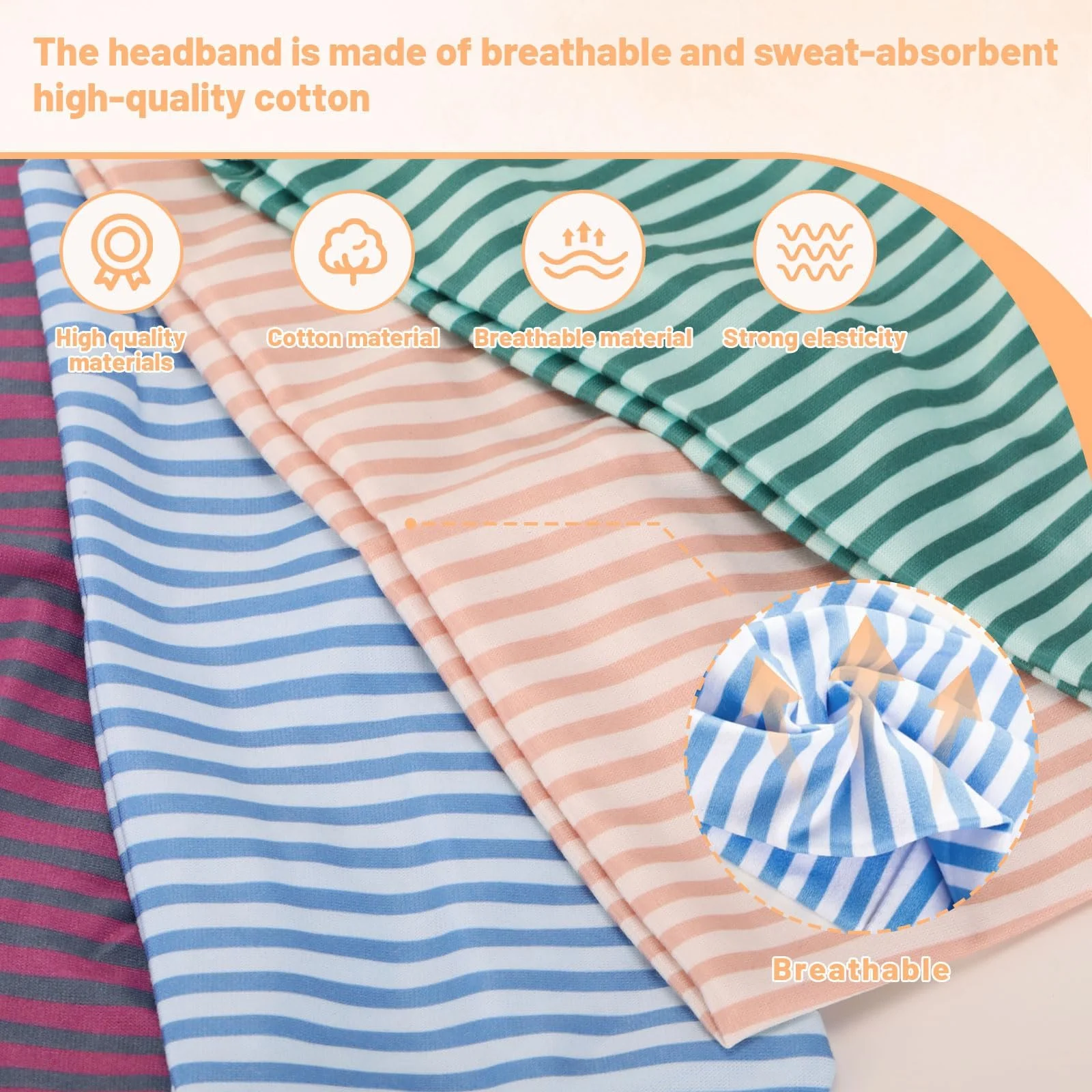 Пов'язка на голову смугаста для жінок, фото №4