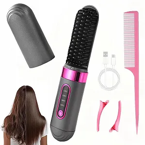 Бездротова щітка-вирівнювач Go Brush Pro для короткого волосся 4 температурні режими - Фото 1