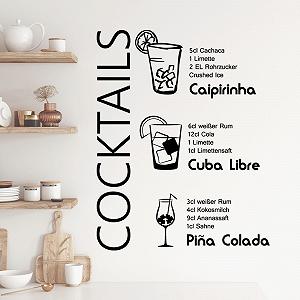Наклейка на стіну GRAZDesign Cocktail Recipes Caipirinha самоклеюча 49 x 40 см 070 Чорний - Фото 1