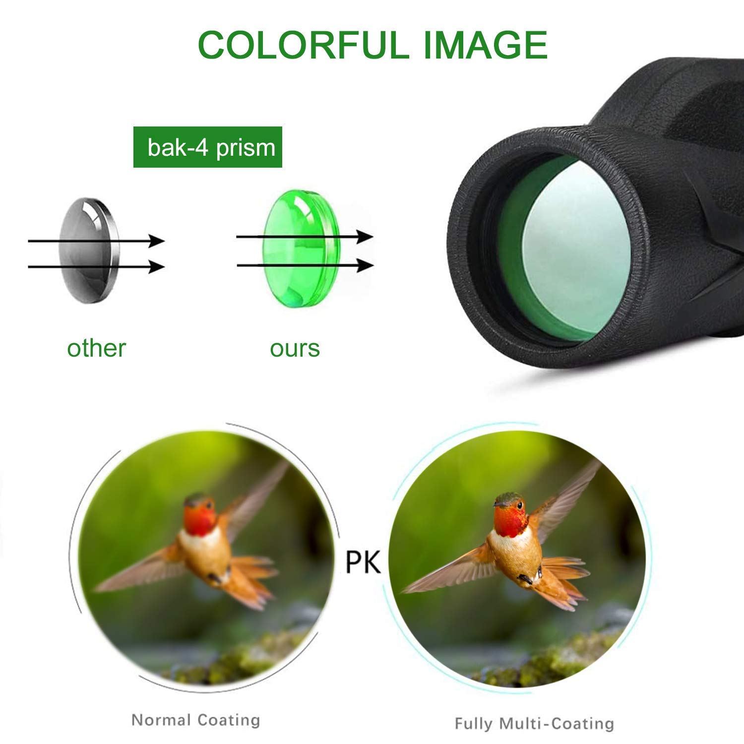 Телескоп ADITAM BAK4 Prism Monocular Set 80 x 100 Magnification Zoom с держателем для мобильного телефона и штативом, фото №6