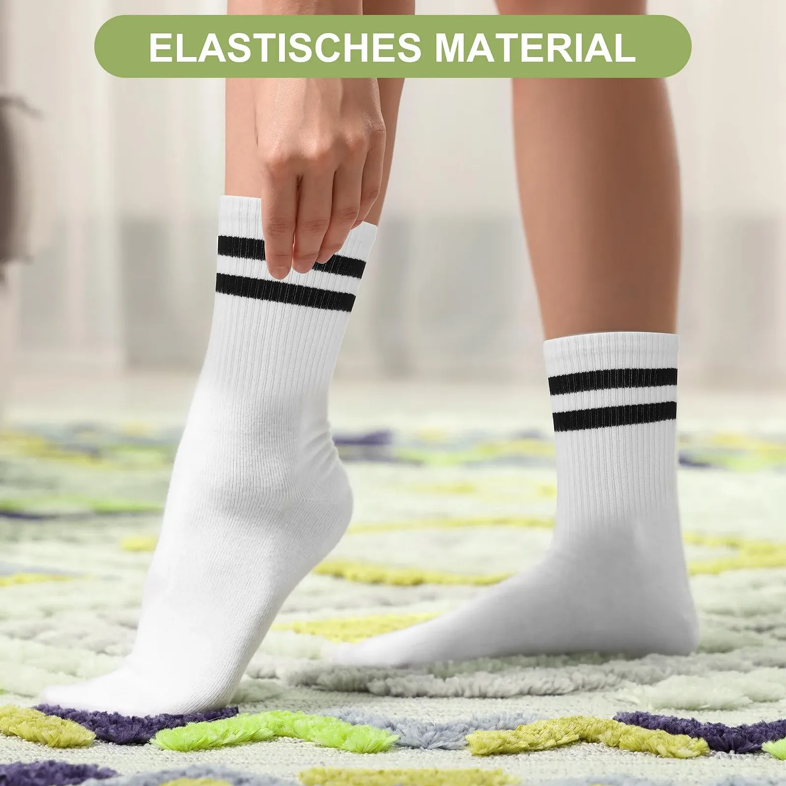 Носки теннисные Женские 6 пар Хлопковые Белый, Черный, Серый, фото №4 Носки теннисные Женские 6 пар Хлопковые Белый, Черный, Серый, фото №4