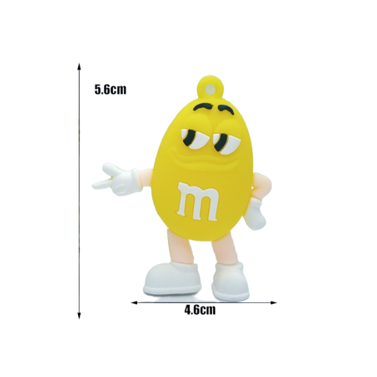Брелок М&MS, жовтий, для ключів, рюкзака, сумки, 5.6 см, фото №2 Брелок М&MS, жовтий, для ключів, рюкзака, сумки, 5.6 см, фото №2
