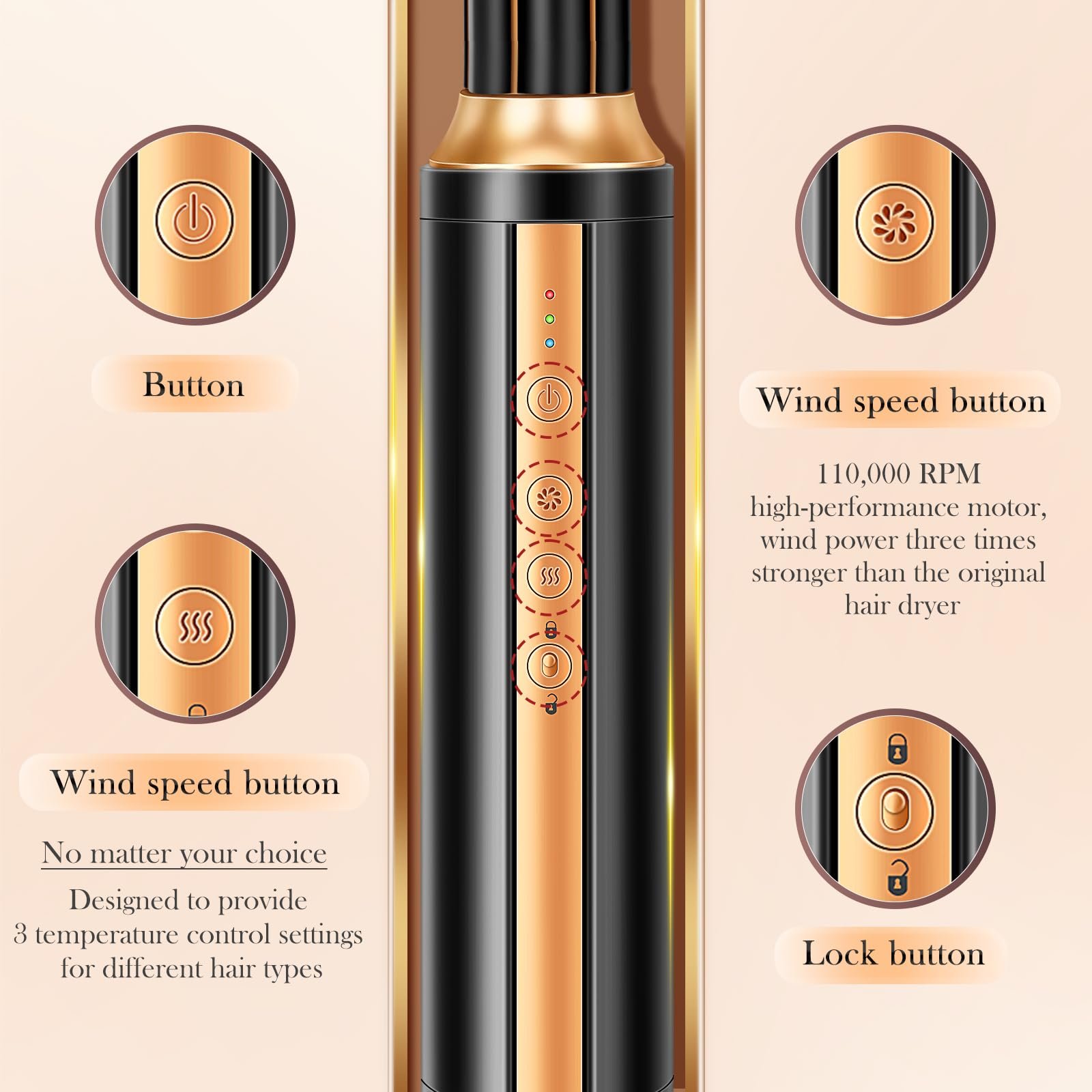 Мультистайлер Magic Styler 6-в-1 Magic Styler з іонною технологією 110,000 об/хв 1400 Вт Автоматична повітряна плойка, фото №6 Мультистайлер Magic Styler 6-в-1 Magic Styler з іонною технологією 110,000 об/хв 1400 Вт Автоматична повітряна плойка, фото №6