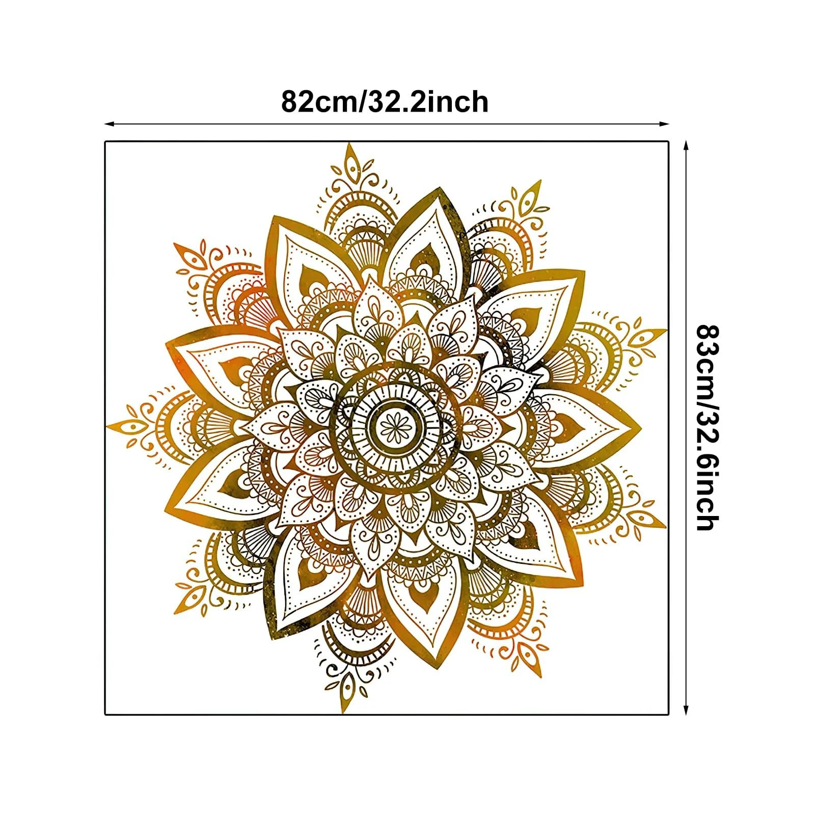 Наклейка на стіну Mandala Large Boho Flowers Gold, фото №2
