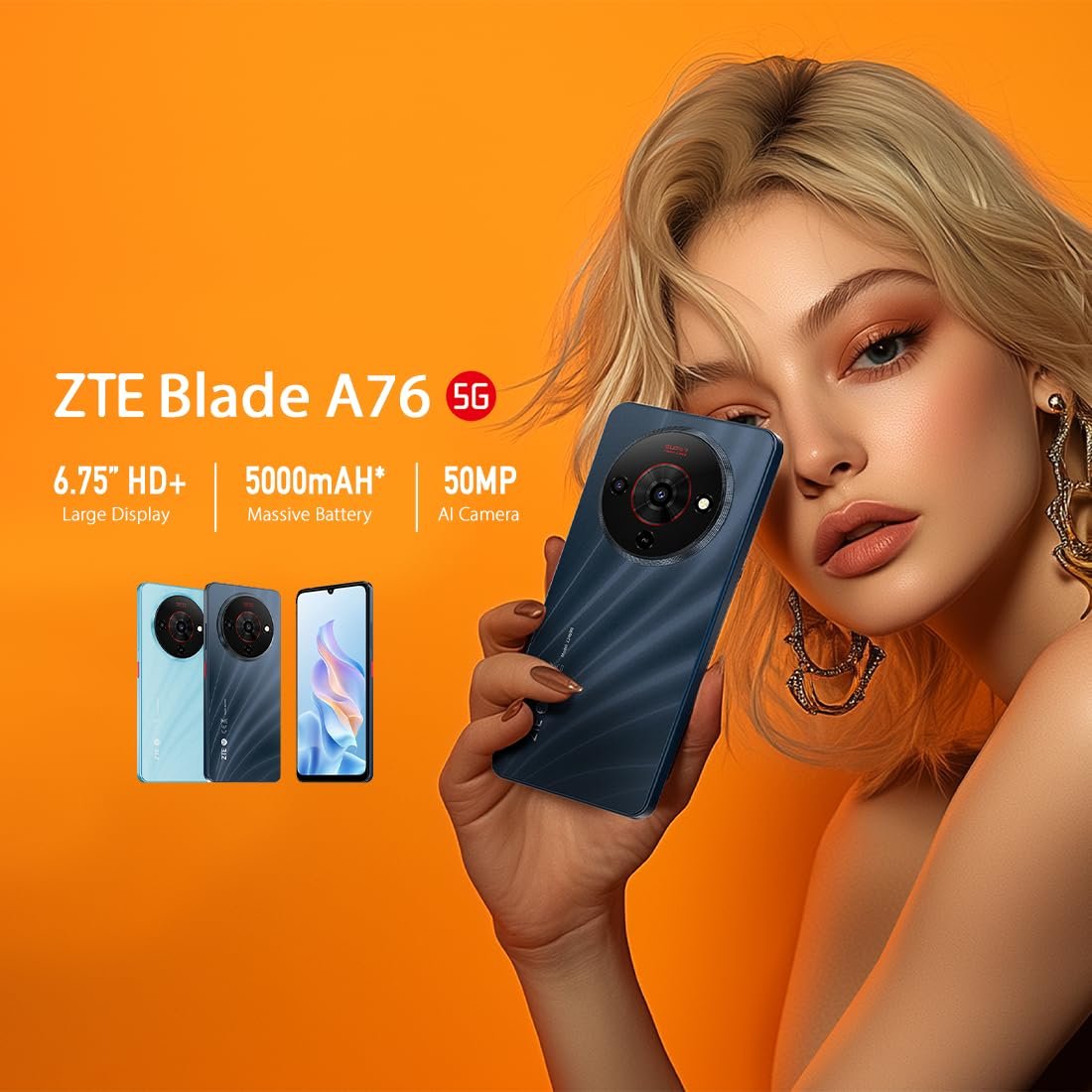 Смартфон ZTE Blade A76 5G 4/128 GB Black, фото №7