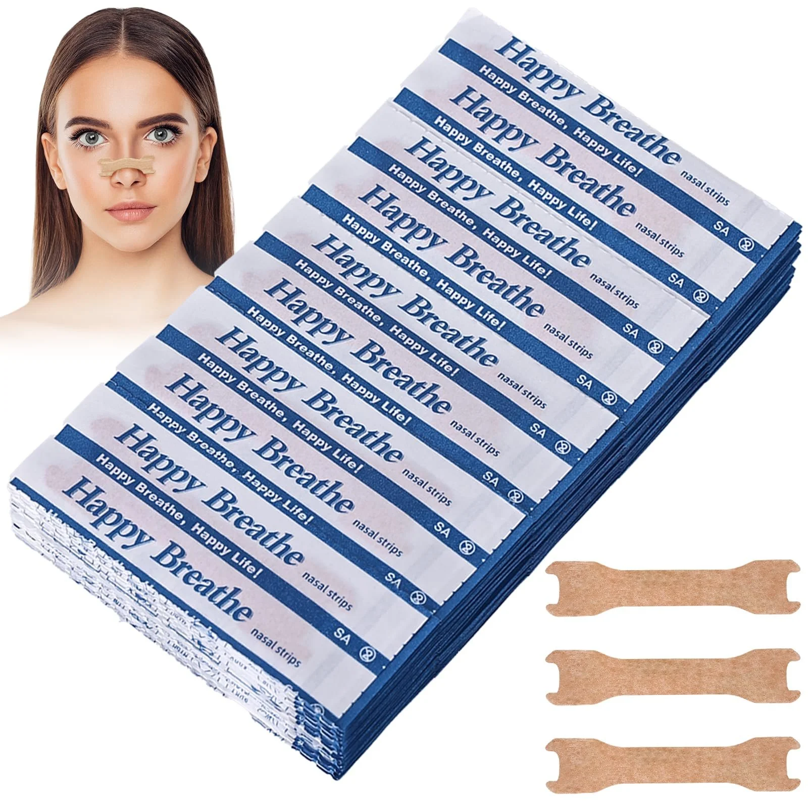 Носові пластирі для сну та від хропіння (100 шт.) 66 мм x 19 мм, фото №1 Носові пластирі для сну та від хропіння (100 шт.) 66 мм x 19 мм, фото №1