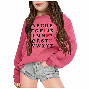 Пуловер для мальчиков 176 - Толстовка с длинными рукавами, круглым вырезом и принтом ко Дню святого Валентина для детей - Фото 1