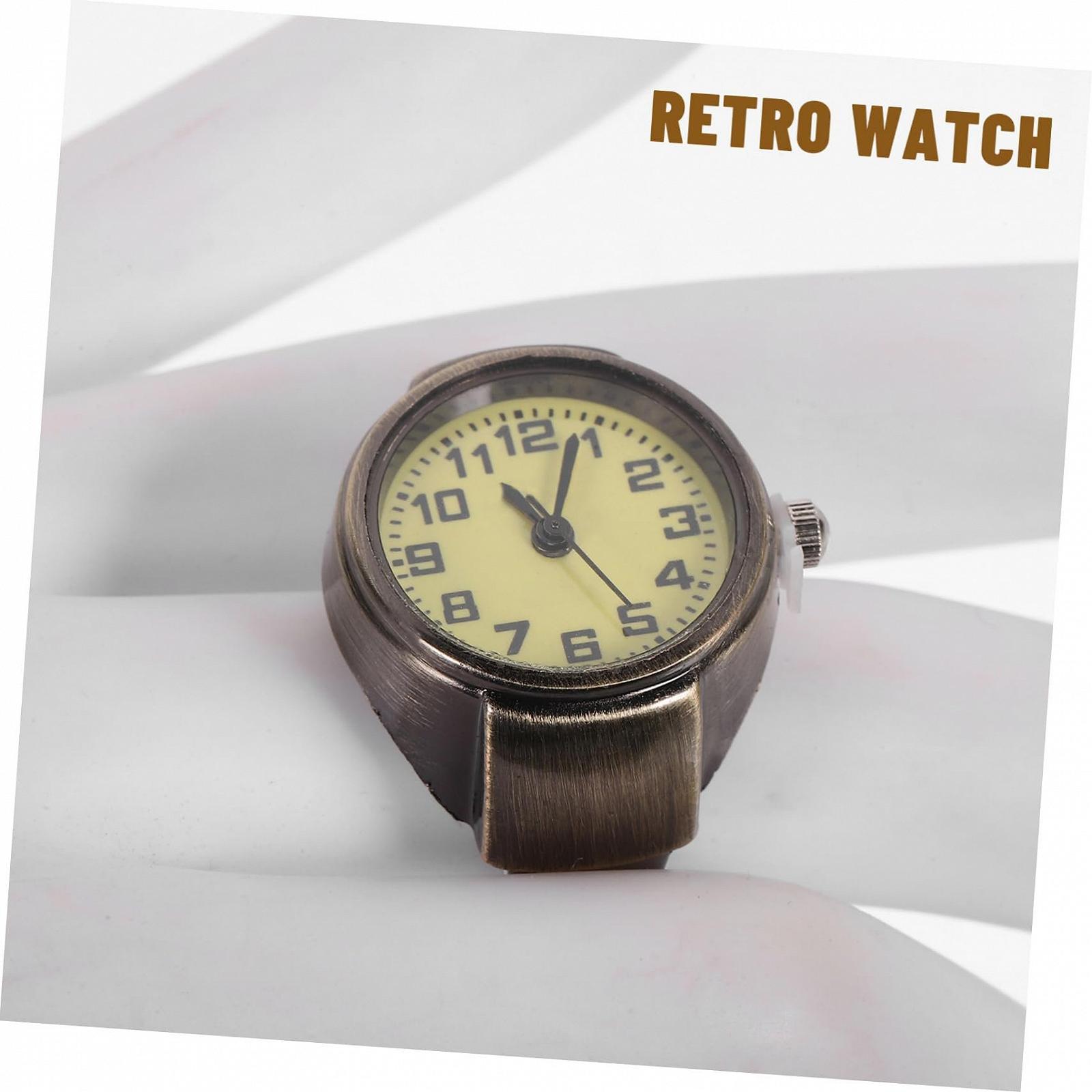 Кольцо-часы Retro Quarz для мужчин и женщин Beaupretty, маленькие часы-кольцо на палец, цинковый сплав, стильные ювелирные часы для повседневного и особого случая, фото №8